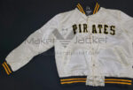 Pittsburgh Pirates White Satin Jacket Right Side view with Rib Knitted Cuffs