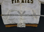 Pittsburgh Pirates White Satin Jacket Front view with Waist Measurement