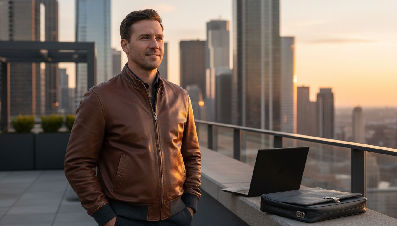 leather bomber jacket