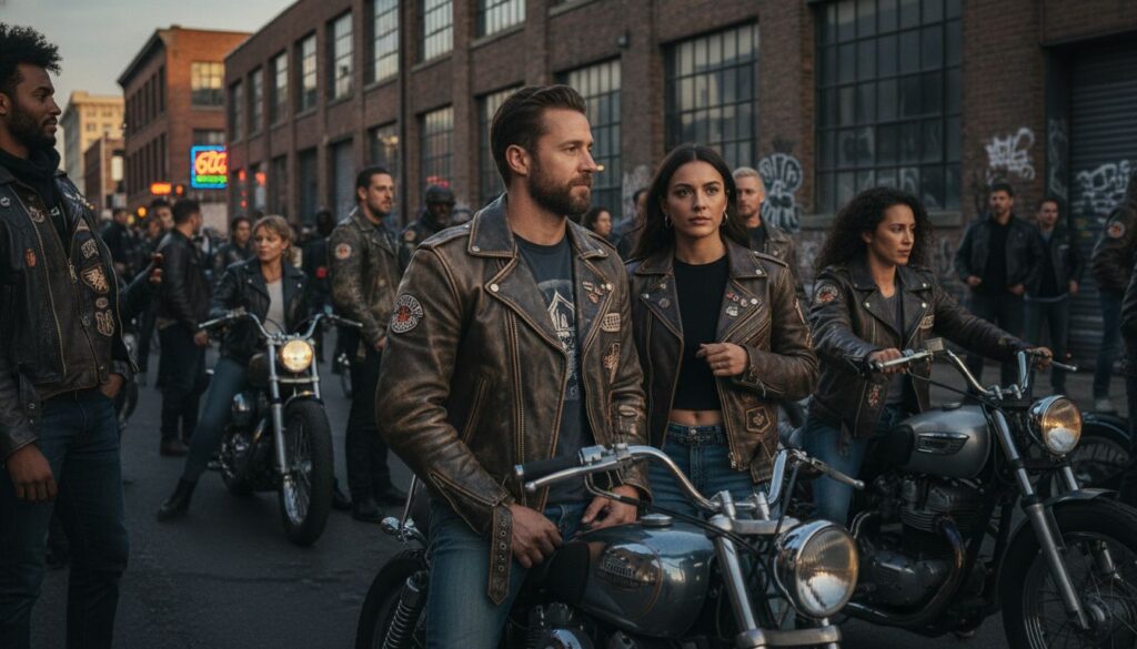 biker jacket street