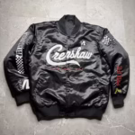 Headgear Victory Lap Nipsey Hussle Black Satin Jacket (Front)