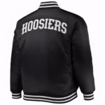 Indiana Hoosiers Black Full Zip Satin Jacket (Back)