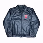 Indiana Hoosiers Black Leather Jacket Front