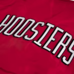 Indiana Hoosiers Drop Shadow Logo Bomber Jacket Back Closeup