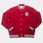 Indiana Hoosiers Drop Shadow Logo Bomber Jacket Front