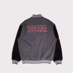Indiana Hoosiers Gray Black Varsity Jacket Back