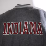 Indiana Hoosiers Gray Black Varsity Jacket Back Logo