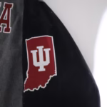Indiana Hoosiers Gray Black Varsity Jacket Right Arm Logo