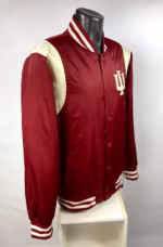 Indiana Hoosiers Snap Down Red Cream Satin Jacket (Right Side)