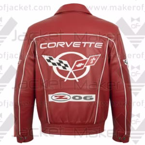 Rare C5 Z06 Red Corvette Leather Jacket Back