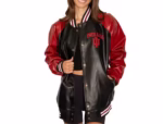 Vintage Indiana Hoosiers Black Red Leather Jacket