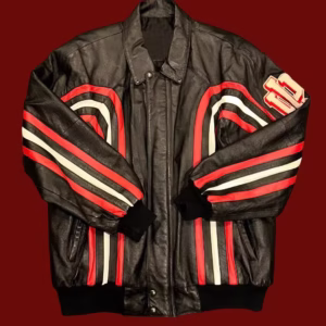 Vintage Indiana Hoosiers Throwback Leather Jacket (Front)