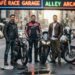 Motorcycle riders modeling jacket styles on city street
