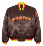 Brown San Diego Padres Satin Jacket (Front)