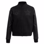 Dallas Cowboys Triple Black Varsity Jacket (Front)