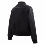 Las Vegas Raiders Triple Black Varsity Jacket (Left Side)