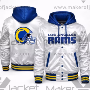 LOS ANGELES RAMS text on the front, and helmet logo on the back.