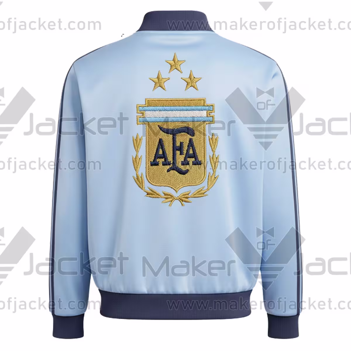 Argentina FIFA World Cup 2026 Blue Satin Jacket Back