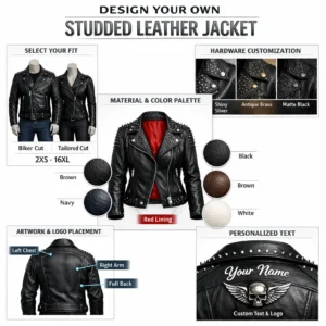 customize studed leather jacket