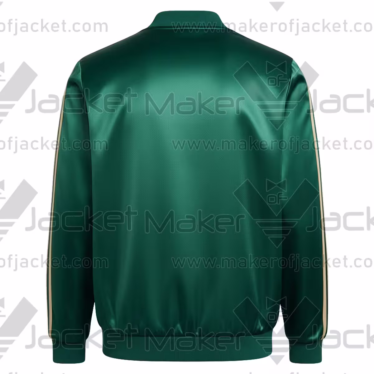 Italy FIFA World Cup 2026 Green Satin Jacket Back