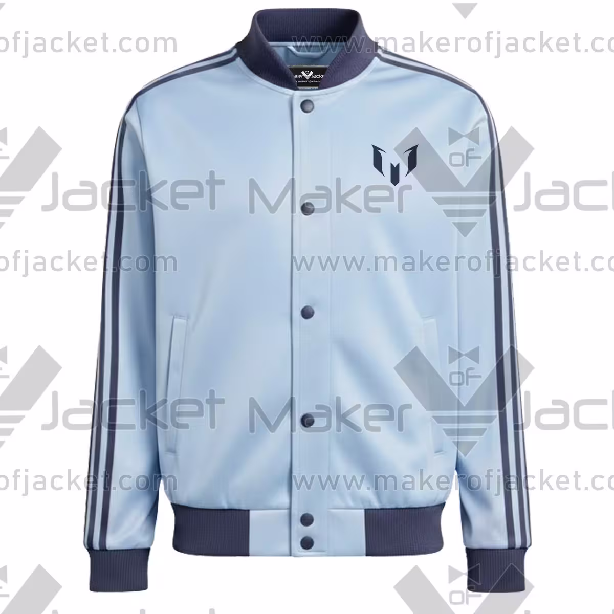 Lionel Messi FIFA World Cup 2026 Blue Satin Jacket Front