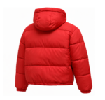 Red puffer jacket without hood