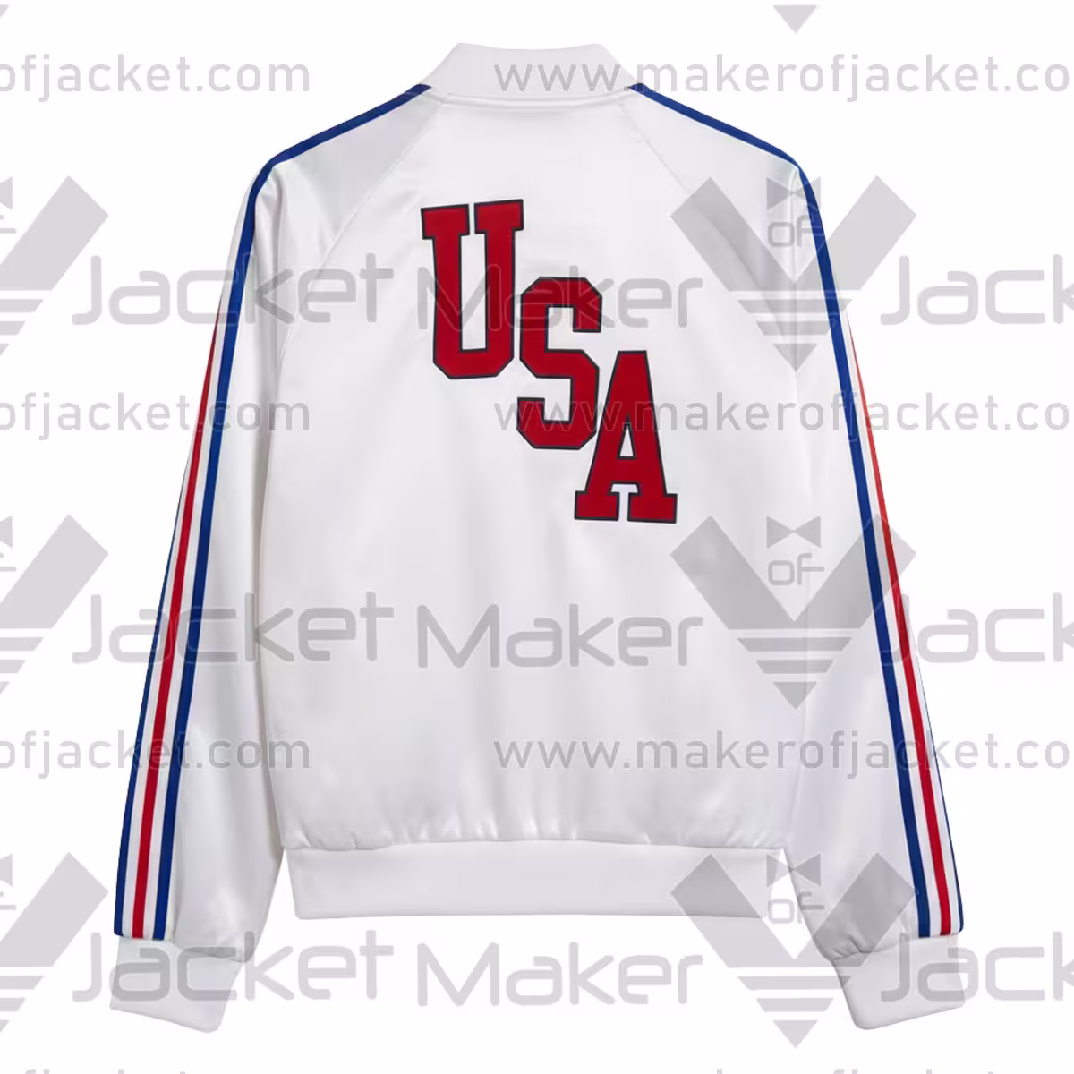 USA FIFA World Cup 2026 White Satin Jacket Back