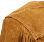 closeup of Fringe Suede Jacket quality
