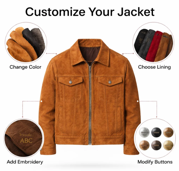 customize suede leather jacket Custom Suede Leather Jacket - Image 1