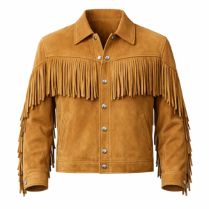 front view of Fringe Suede Jacket