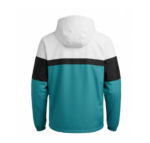 hooded windbreaker jacket back view