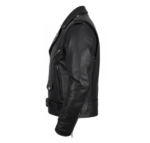 leather biker jacket side profile view
