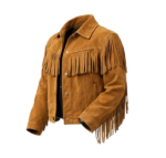 side view of Fringe Suede Jacket