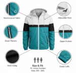 windbreaker jacket design and feature chart