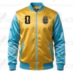 Argentina FIFA World Cup 2026 Yellow Blue Satin Jacket Front