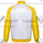 Brazil FIFA World Cup 2026 Full Snap Satin Jacket Back view with Brazil Spelling on right sleeve.
