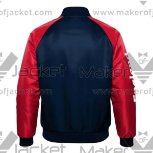 England FIFA World Cup 2026 Full Snap Satin Jacket Back view with England Spelling on right sleeve.