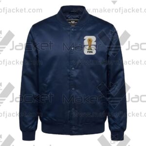 FIFA World Cup 2026 Navy Satin Jacket Front