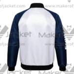 France FIFA World Cup 2026 Full Snap Satin Jacket Back view with France Spelling on right sleeve.