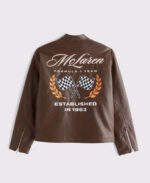 McLaren F1 1963 Motorsport Racing Brown Leather Jacket