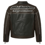 McLaren F1 Black Brown Champion Biker Leather Jacket Back