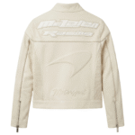 McLaren F1 Off White Champion Biker Leather Jacket Back