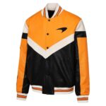 McLaren Racing F1 Turbo Charged Orange Leather Jacket (Front)