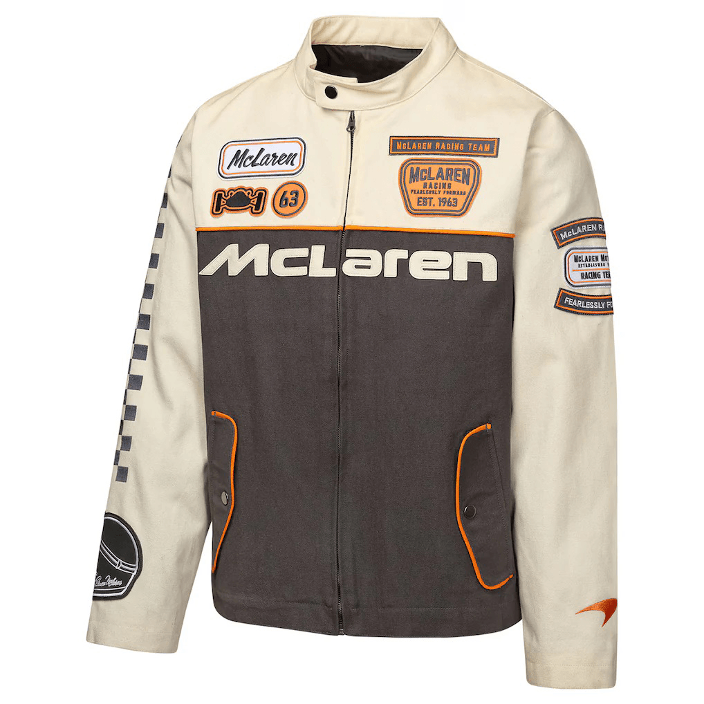 McLaren Racing Team Happy Hour Moto Cream Jacket (2) McLaren Racing Team Happy Hour Moto Cream Jacket