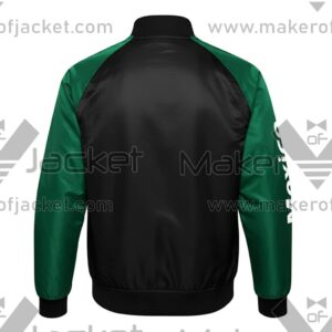 Mexico FIFA World Cup 2026 Full Snap Satin Jacket Back view with mexico Spelling on right sleeve.