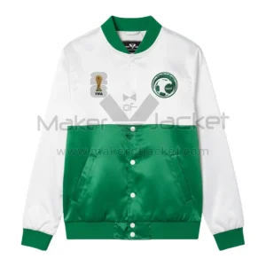 Saudi Arabia FIFA World Cup 2026 Satin Jacket Front