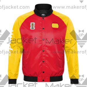 Spain FIFA World Cup 2026 Full Snap Satin Jacket front view with spain and FIFA 26 logos.