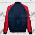 USA FIFA World Cup 2026 Full Snap Satin Jacket Back view with usa Spelling on right sleeve.