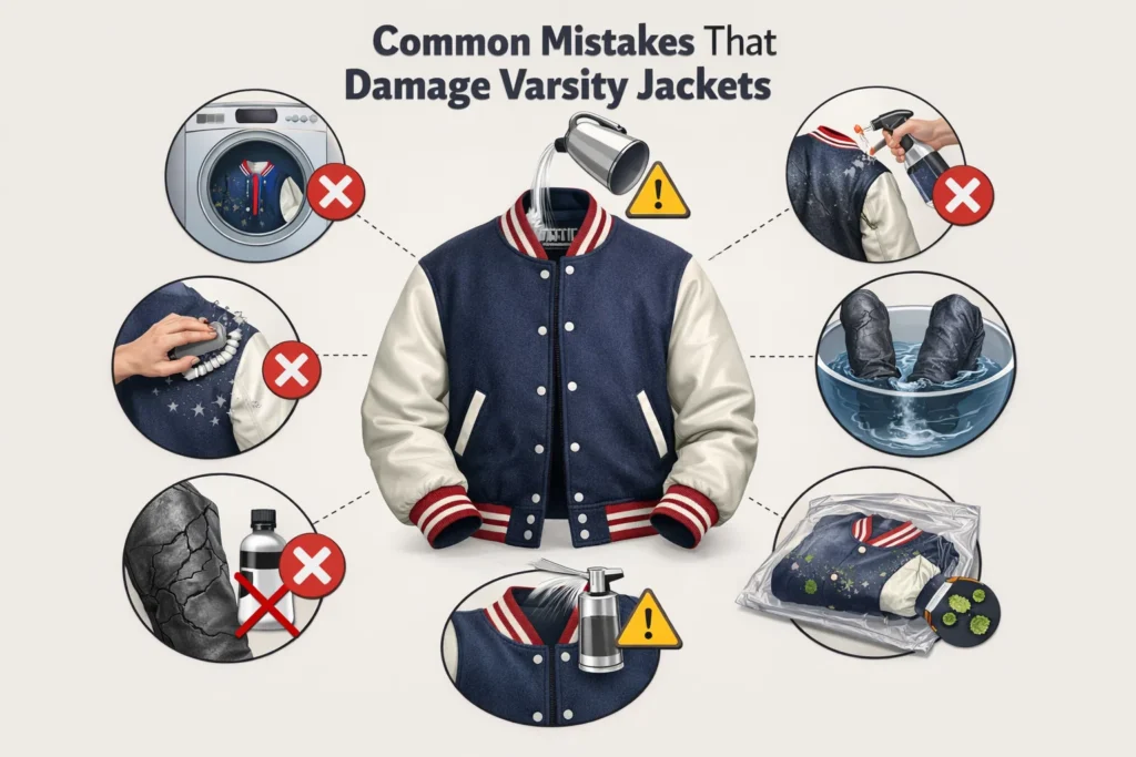 varsity jackets cleaning mistakes