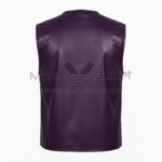 Aladdin Superhero Cosplay Purple Leather Vest back view in purple cotton fabric inspired by Aladdin cosplay outfit